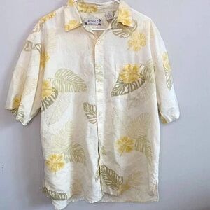 Hawaiian Shirt by Summa – Yellow Cream Green Floral